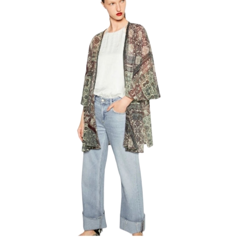 Zara Printed Kimono Duster